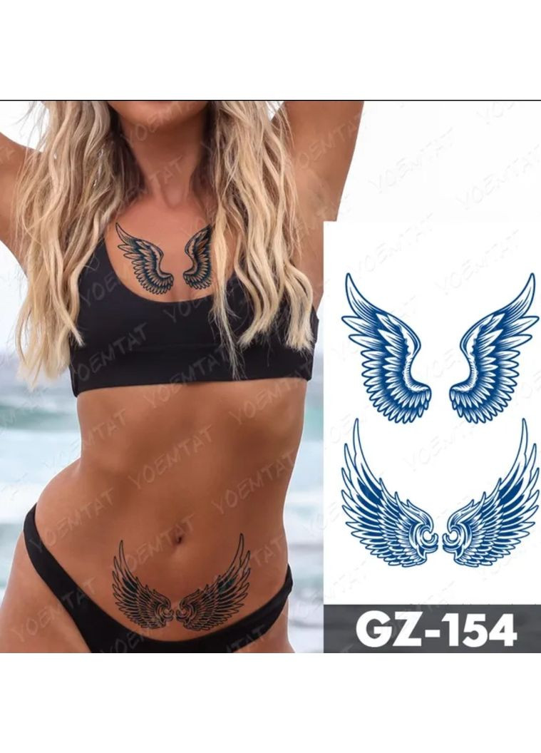Довготривале татуювання Крила ангела 11×18 см GZ154 Tattoo (366891087)