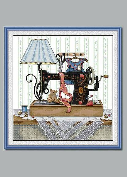 Набір для вишивання за нанесеною на канву схемою "Sewing Machine". AIDA 14CT printed 28*30 см Joy Sunday (313614413)