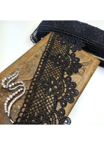 Кружево макраме 7CM (13M) Цвет - Черный (35-D22201-2) Plus-plus (352752371)