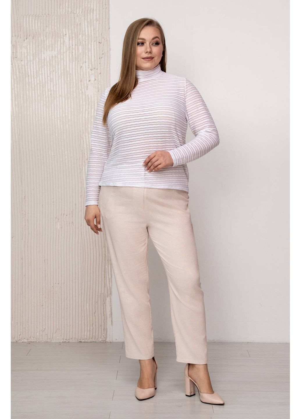 Гольф из стрейч-сетки ТЕЗ белый 60 Tatiana (349442015)