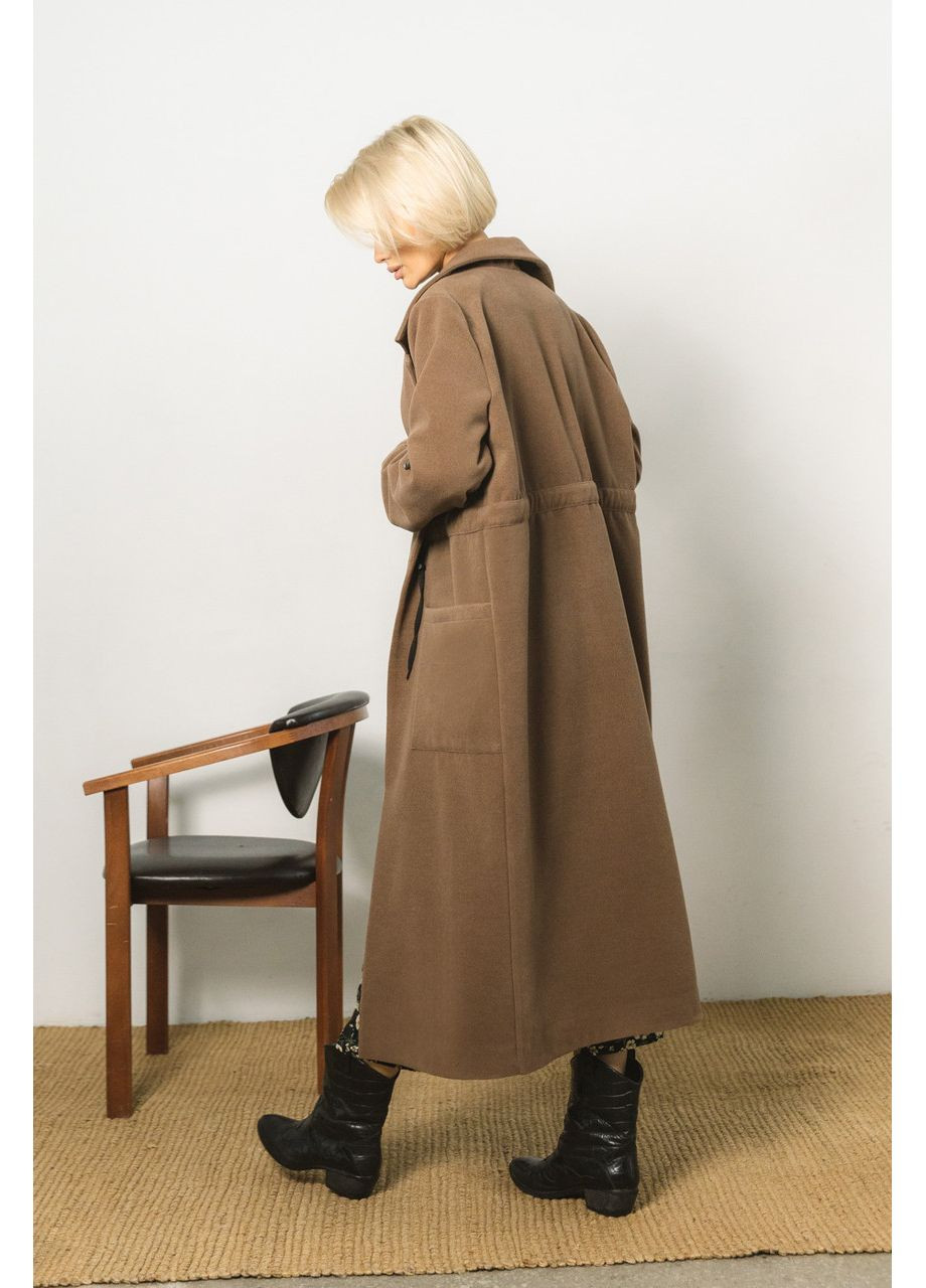 Коричневое демисезонное Коричневое кашемировое пальто Seventeen