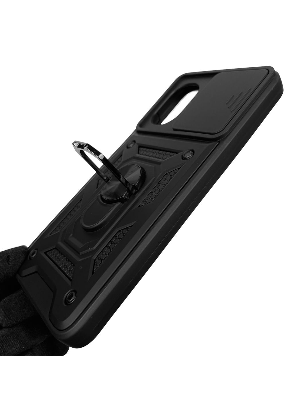 Чехол для POCO M5 бронированный с кольцом подставкой со шторкой на сяоми поко м5 чёрный rg1 Xiaomi (366020493)