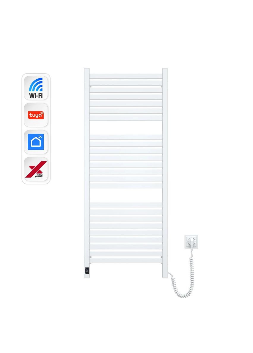 Рушникосушка електрична Авангард Х, 1200х480х71мм, Wi-Fi, сталь, білий, праве підключення Navin (370614623)