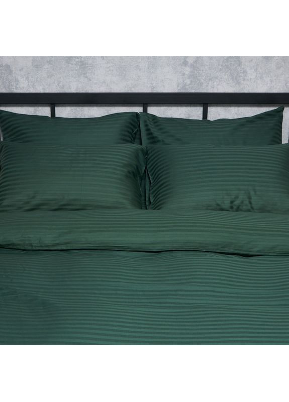 Комплект постельного белья Satin Stripe «» Двуспальные 175х210 наволочки 2х70х70 (MS-820008617) Moon&Star Mystic Green (356116049)