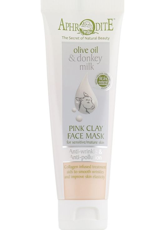 Маска для обличчя з рожевою глиною "Еліксир молодості" Advanced Olive Oil & Donkey Milk Pink Clay Face Mask 75ml (673129-17328) Aphrodite (368639244)