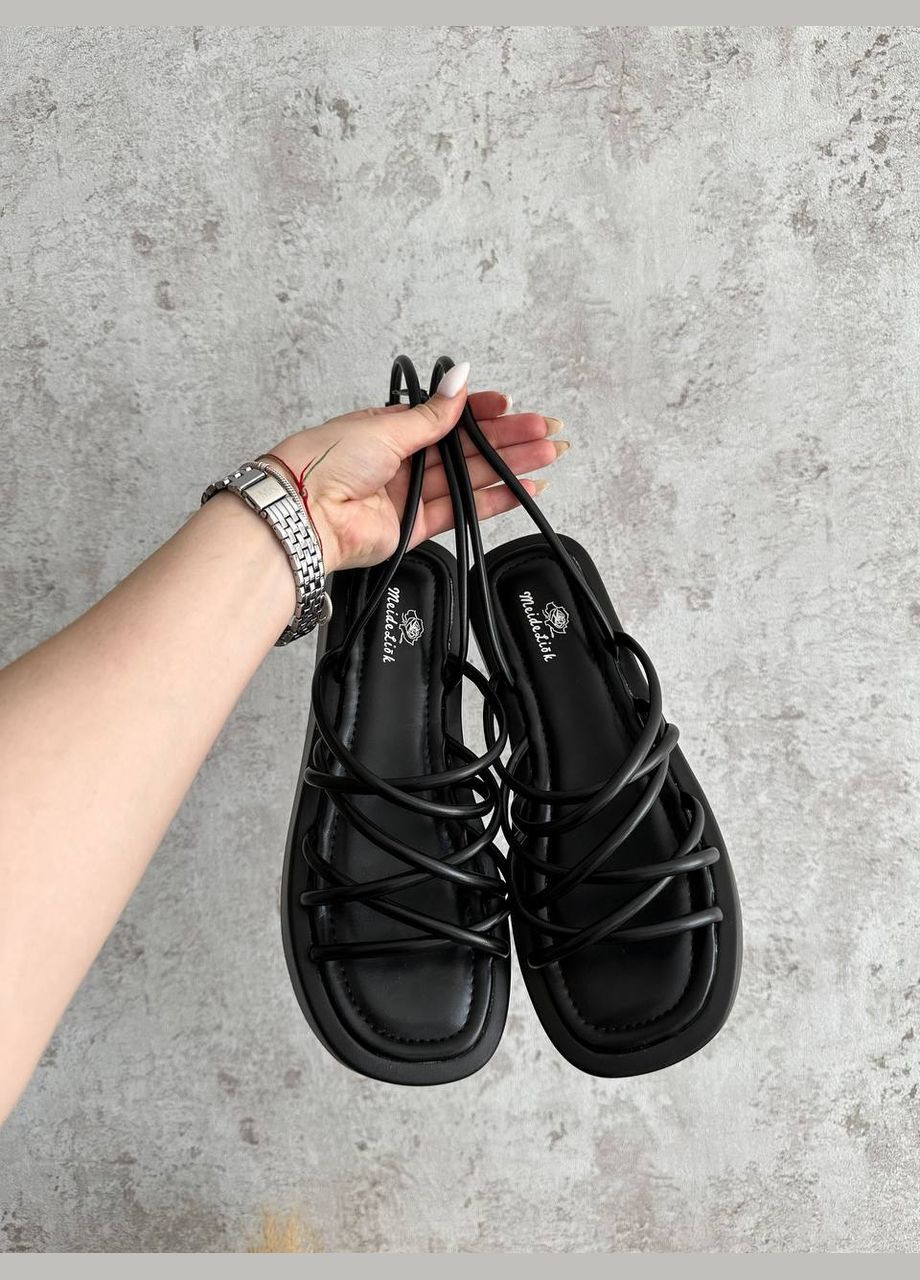 Черные босоножки на шнурках Seastar с ремешком