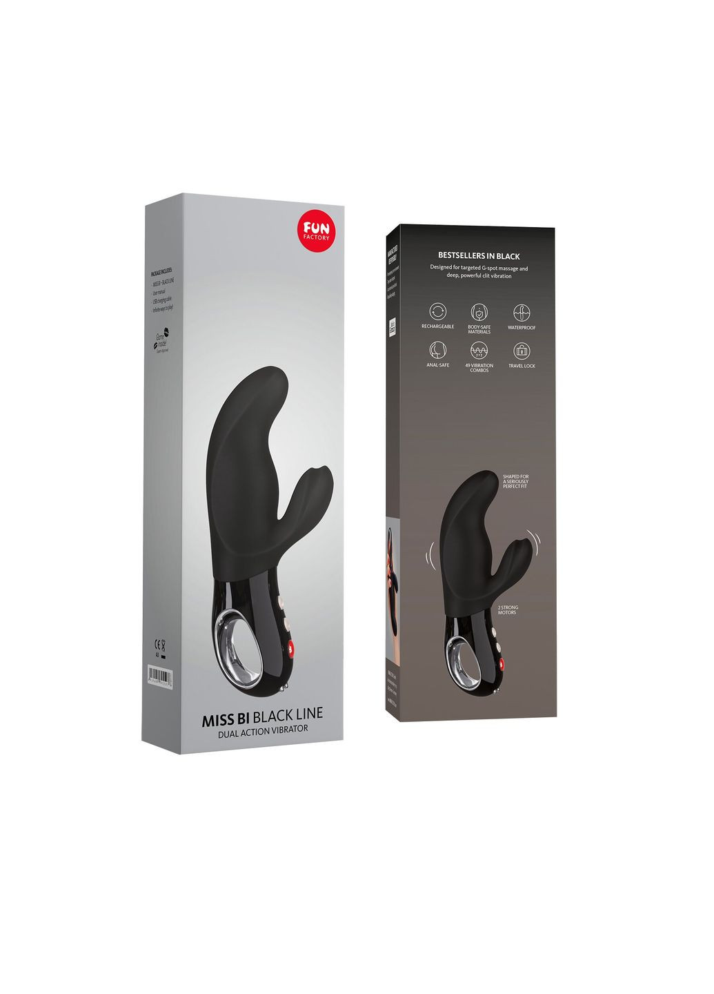 Вибратор-кролик MISS BI black, 2 независимых мотора, диаметр 4,2 см Fun Factory (315149397)