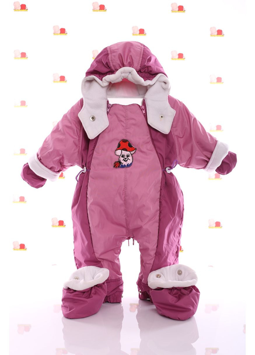 Комбінезон Трансформер для дівчинки на флісі рожевий зі сливовим 86 см (27917) BABYKROHA (297199149)