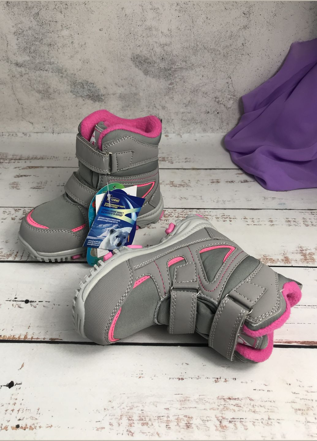 Серые повседневные зимние термбрюшки детские на девочку termo серый (137) BG