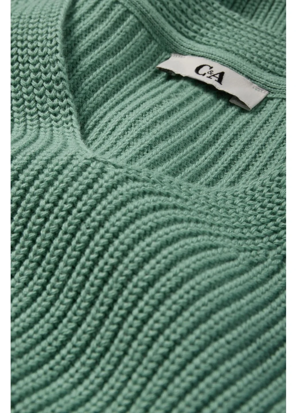 Зелёная вязанная блуза C&A