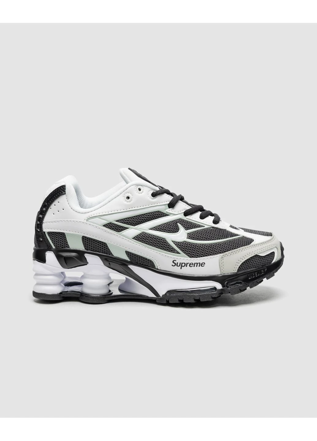 КРОССОВКИ ЖЕНСКИЕ NIKE SHOX RIDE 2 SP X SUPREME BLACK/WHITE/GREY НАЙК ШОКС РАЙД 2 БЕЛЫЕ No Brand белые демисезоны (392017032)