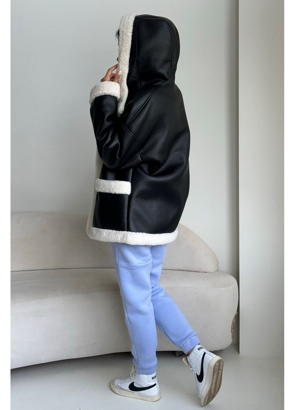 Дублянка с капюшоном овчина CHICLY (369359463)