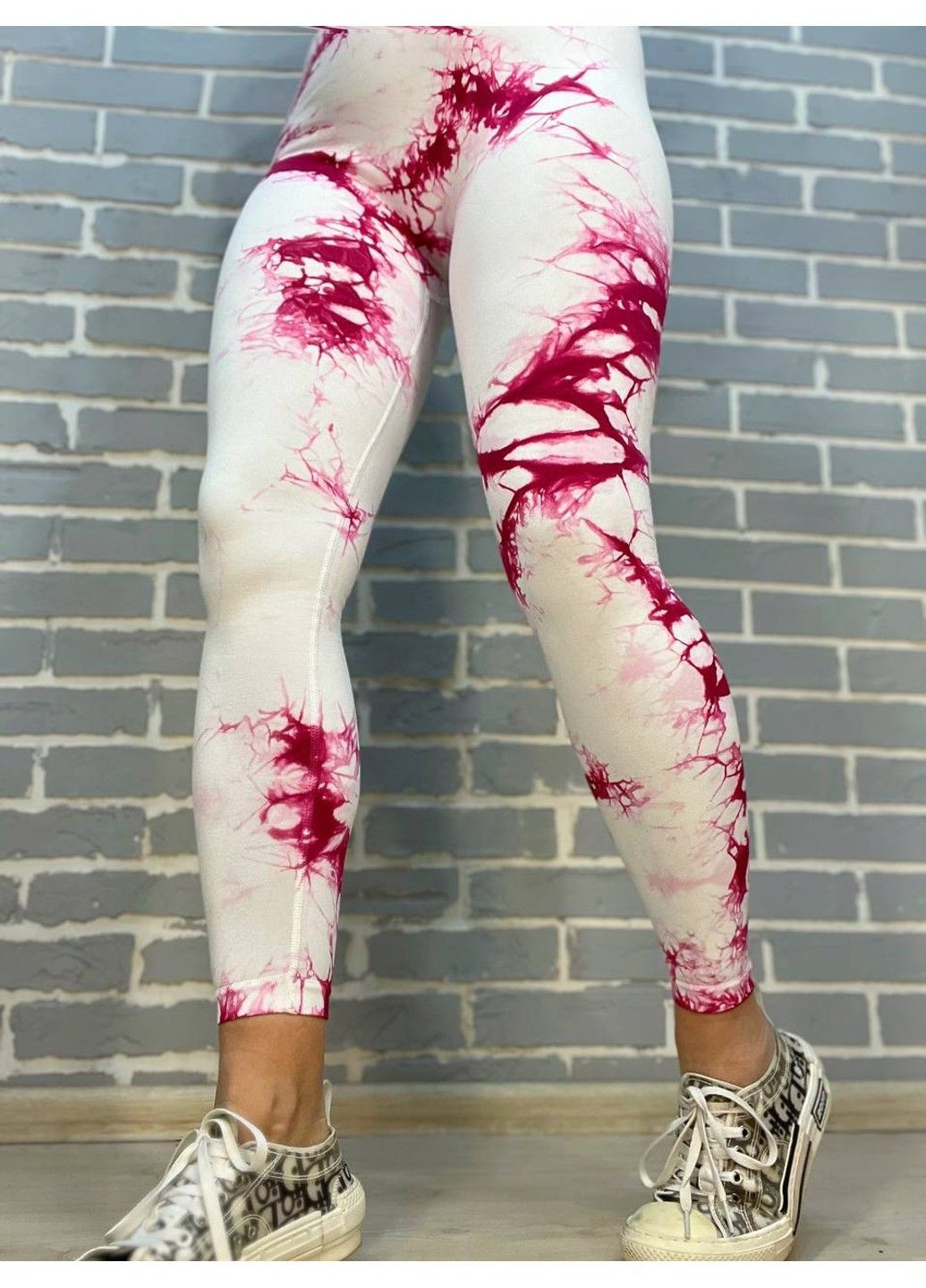 Белые лосины женскиеlady hurem 18160 мраморные пуш-ап широкий пояс утяжка No Brand