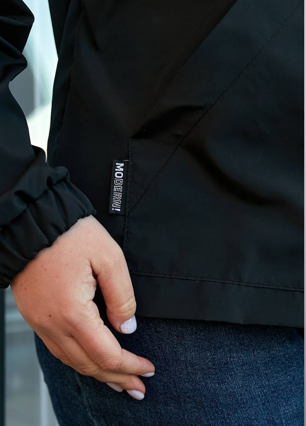 Черное повседневный удобная демисезонная куртка No Brand однотонное