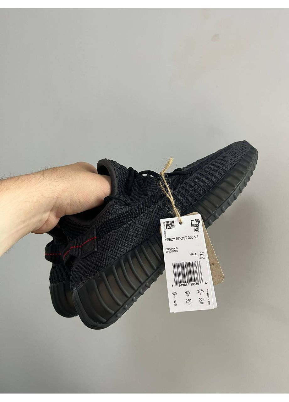 Чорні Осінні кросівки чоловічі adidas yeezy boost full black 350 v2 premium адідас ізі буст No Brand