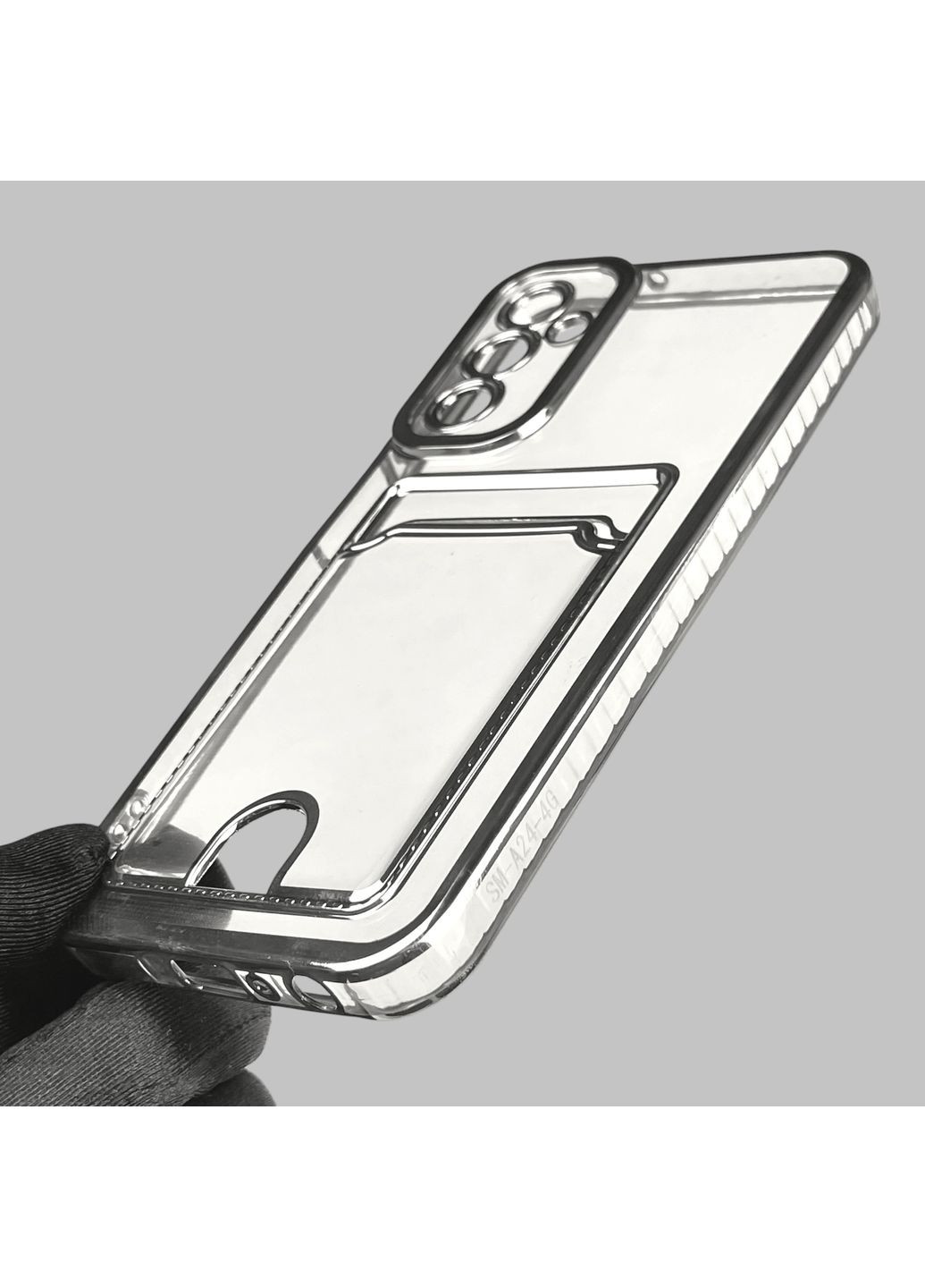 Чехол для Galaxy M34 5G (SM-M346) с серебряной окантовкой с карманом на самсунг м34 серебряный Samsung (366021989)