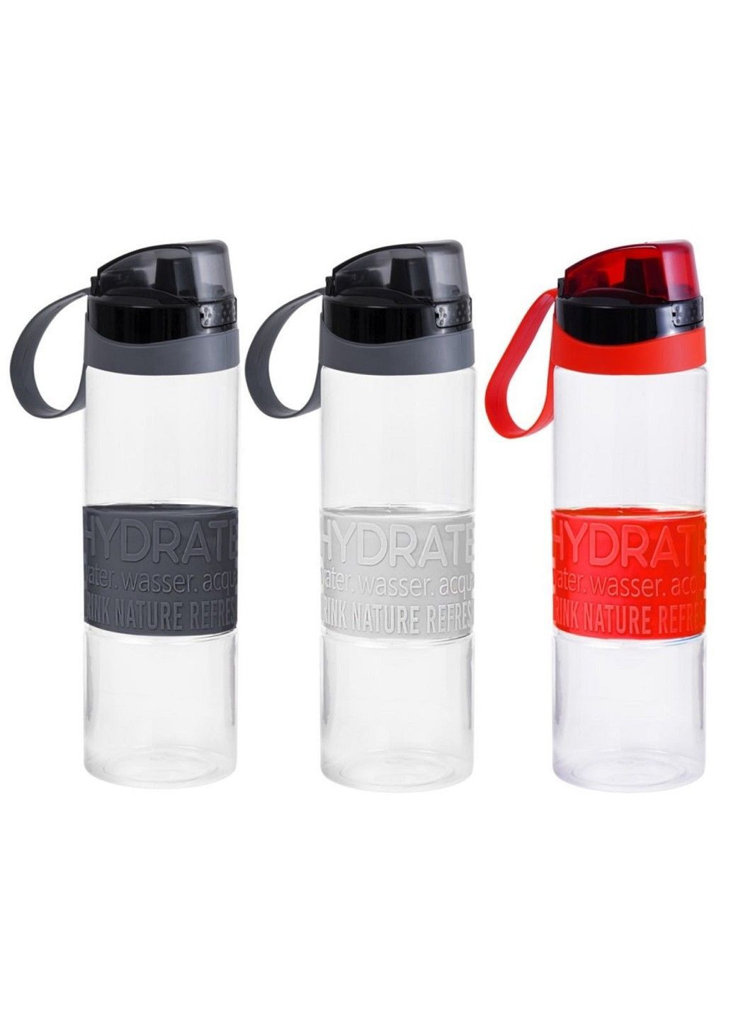 Пляшка д/води пл. з/кноп. Soft Touch MIX 0.75 л д/спорту (161673-000) Herevin (365275741)