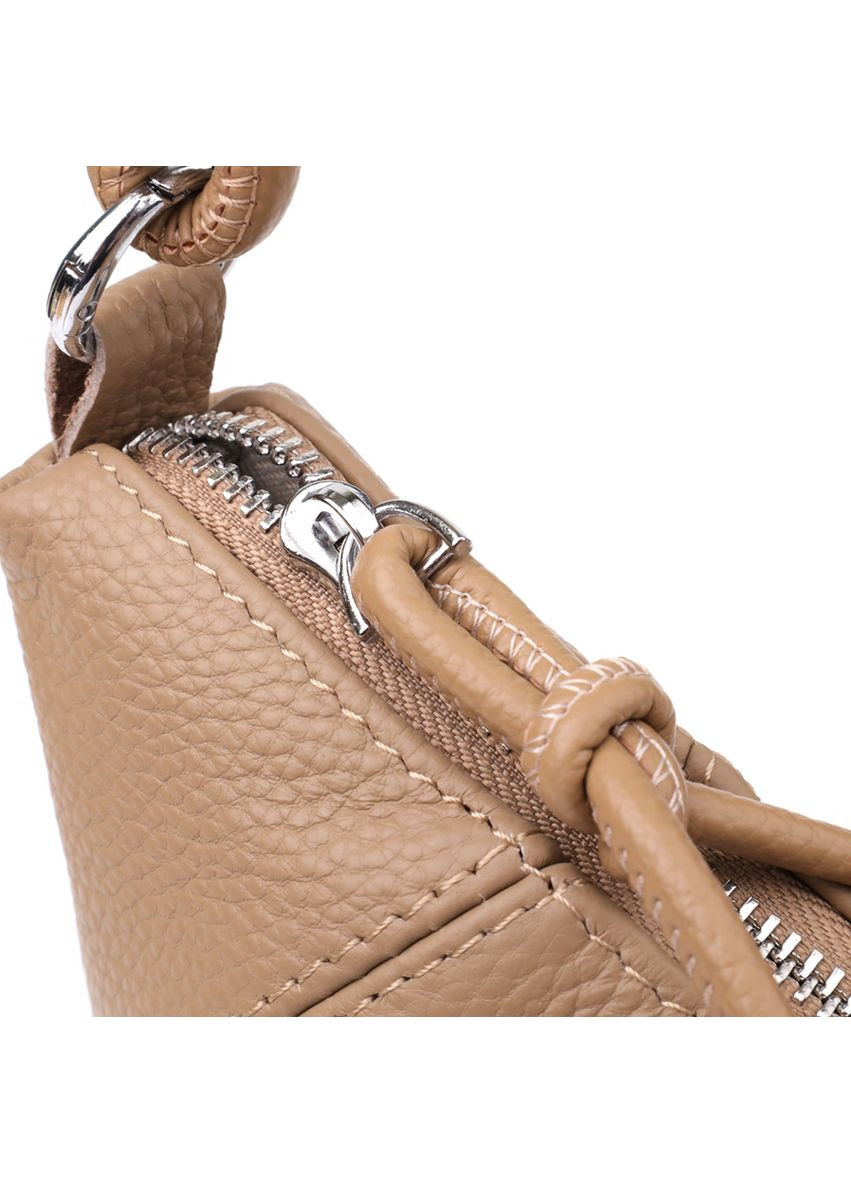 Стильна жіноча напівкругла сумка з натуральної шкіри 22933 Бежевий Vintage (349442758)