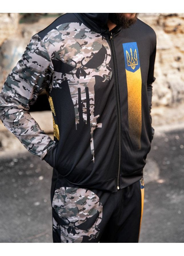 Чоловічий костюм демісезонний з Гербом України чорний Freedom (363317838)