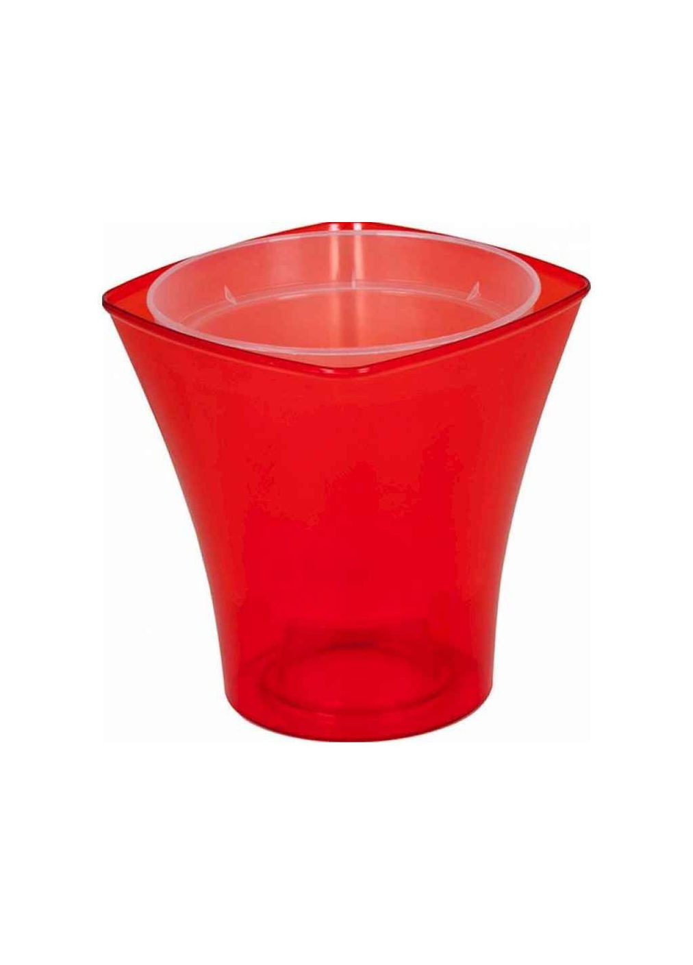 Кашпо со вставкой 1,5л "Квадро" с горшком 130мм, красный Еталон-С (357215641)