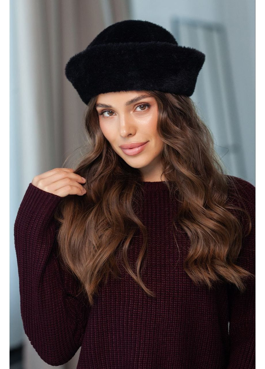 Шапка з еко хутра, колір Чорний Fashion (365072510)