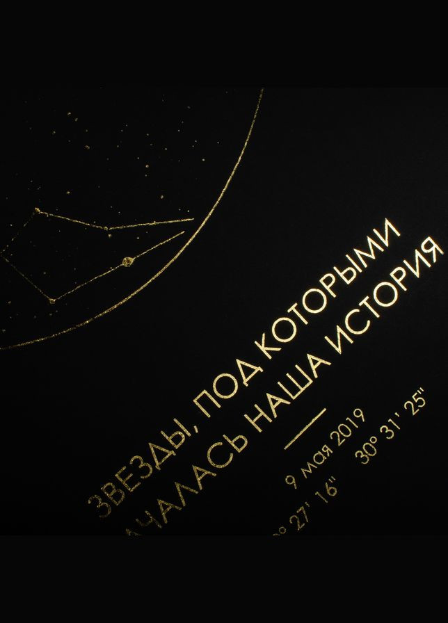 Постер "Звездное небо" персоналізований А3 (BDpl-24) gold-black BeriDari (293814491)