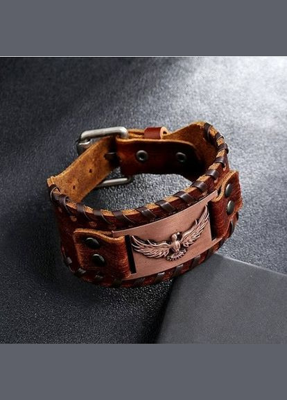 Браслетталисман кожаный в скандинавском стиле с изображением Орла Одиа No Brand (292260676)