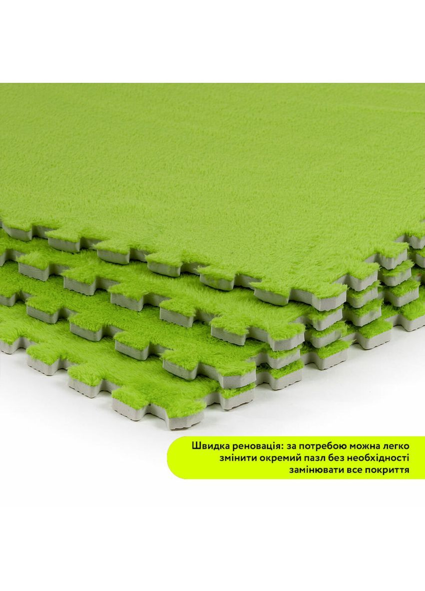 Підлога-пазл плюшевий 60х60х1см Салатовий (D) StickerWall-SW-00002095 Sticker Wall (370563851)