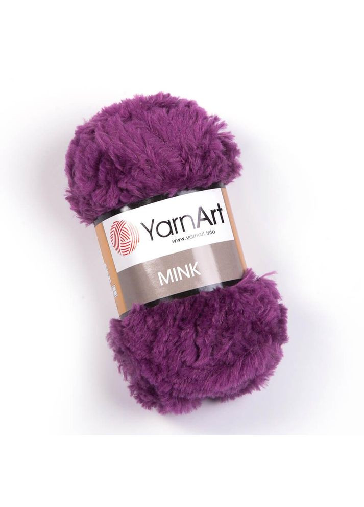 Пряжа Mink, імітація хутра, 338 сливова, 50 гр YarnArt (340482530)