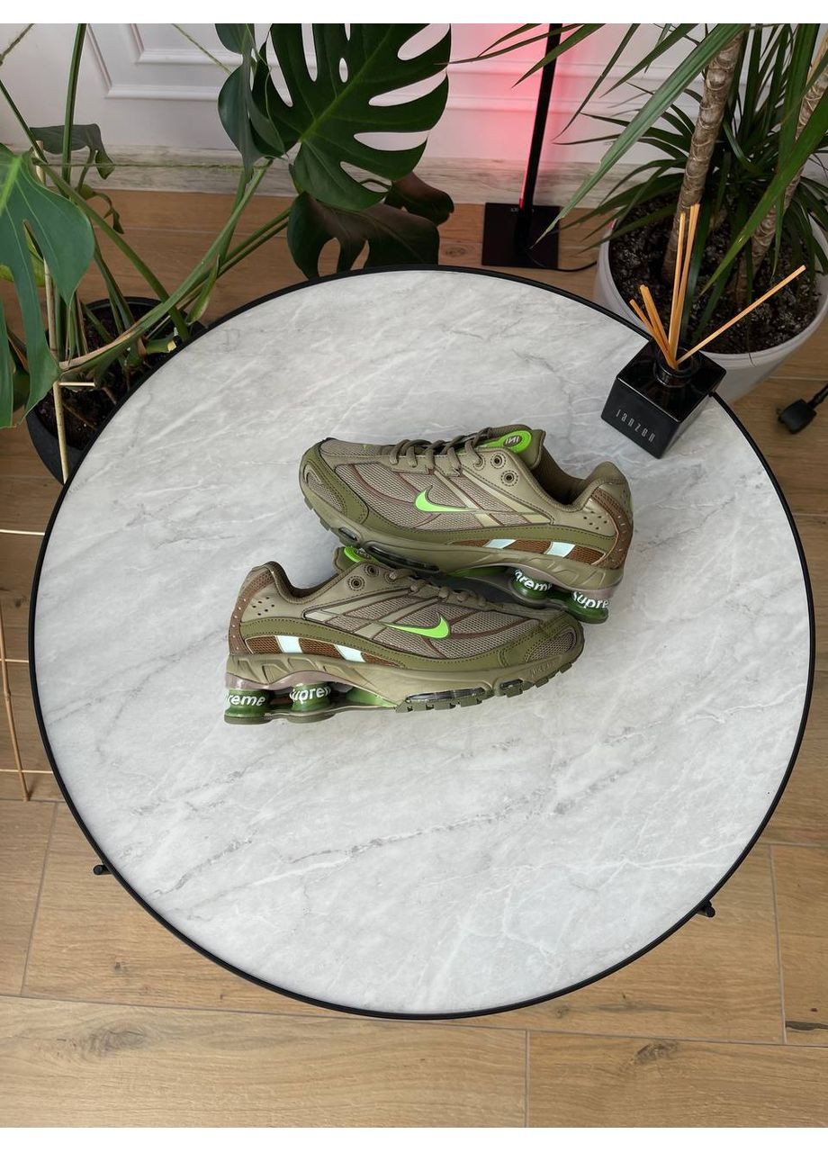 Кроссовки женские и мужские Nike Shox Ride 2 SP x Supreme khaki | Найк Шокс Райд 2 СП хаки No Brand хаки демисезоны (362035201)