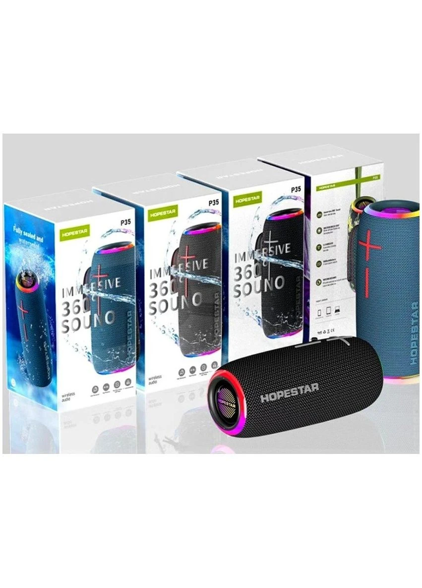 Портативна Bluetooth-колонка P35 Чорний протиударний з картою пам'яті та 3.5 мм mini-Jack Hopestar (370164227)