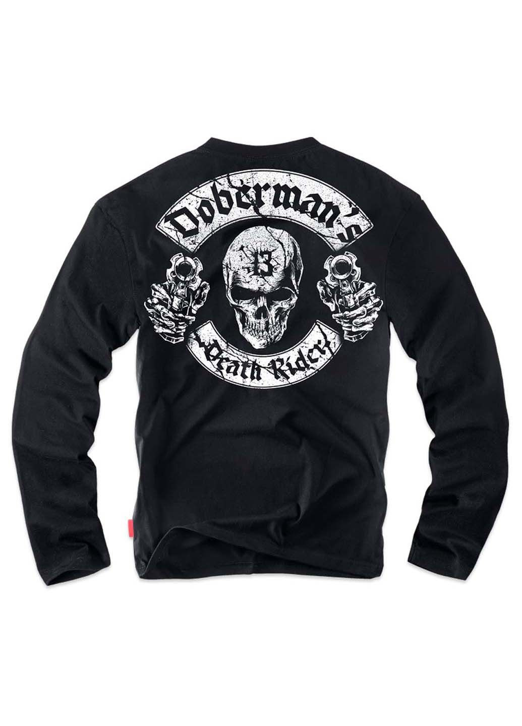 Лонгслів Dobermans Aggressive чорний кежуали бавовна