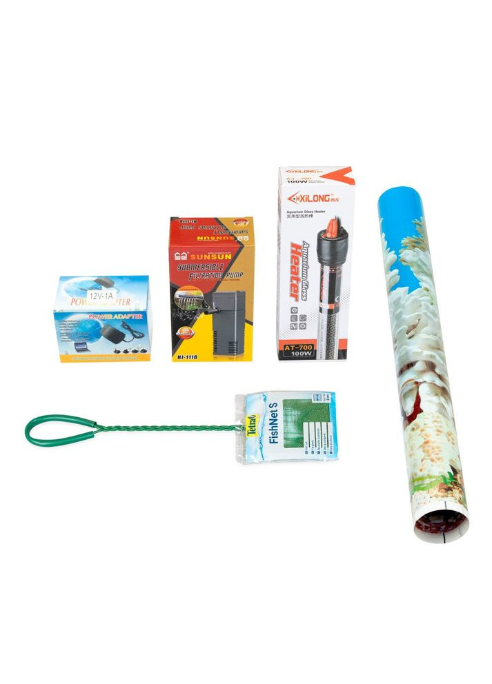 Акваріумний комплект Скалярія Led овальний 40х25х34 см 32 л Природа (355257697)