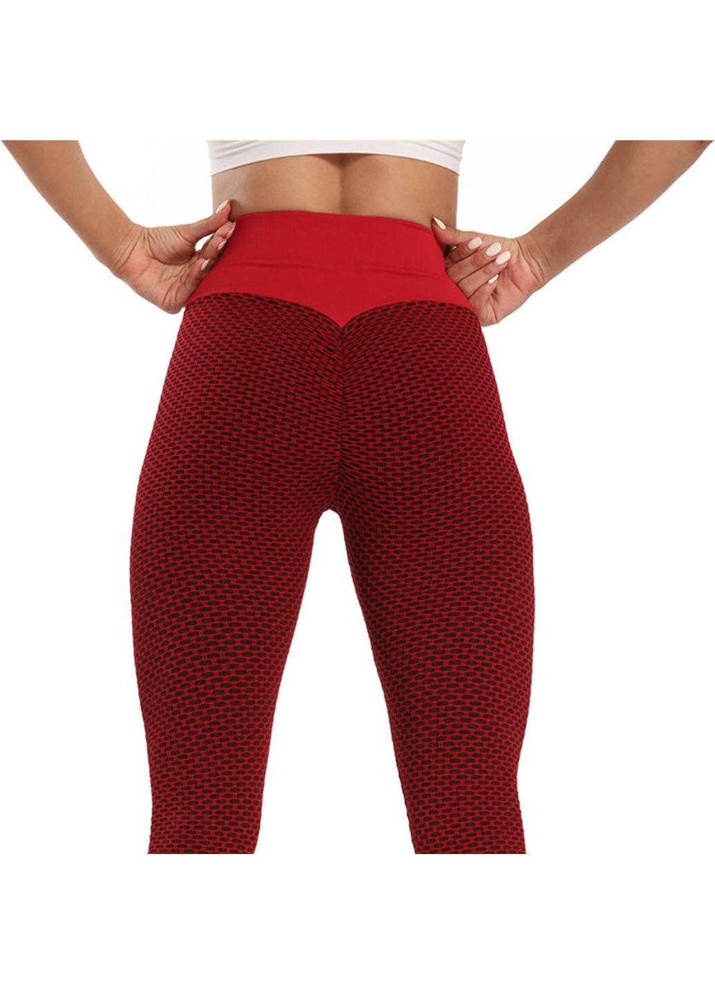 Комбинированные демисезонные леггинсы женские спортивные s 6088 красные Fashion