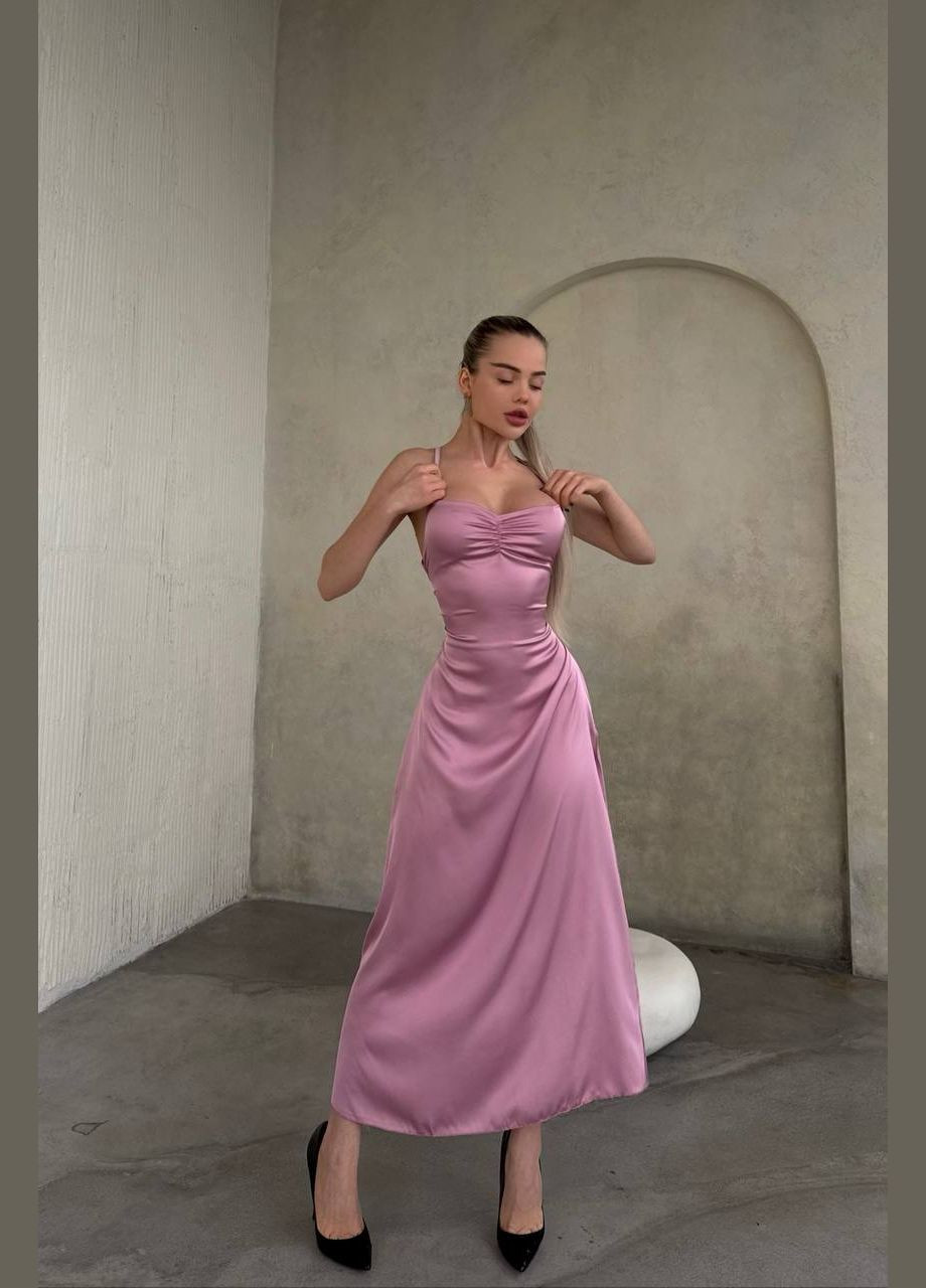 Пудровое кэжуал платье N.Family однотонное