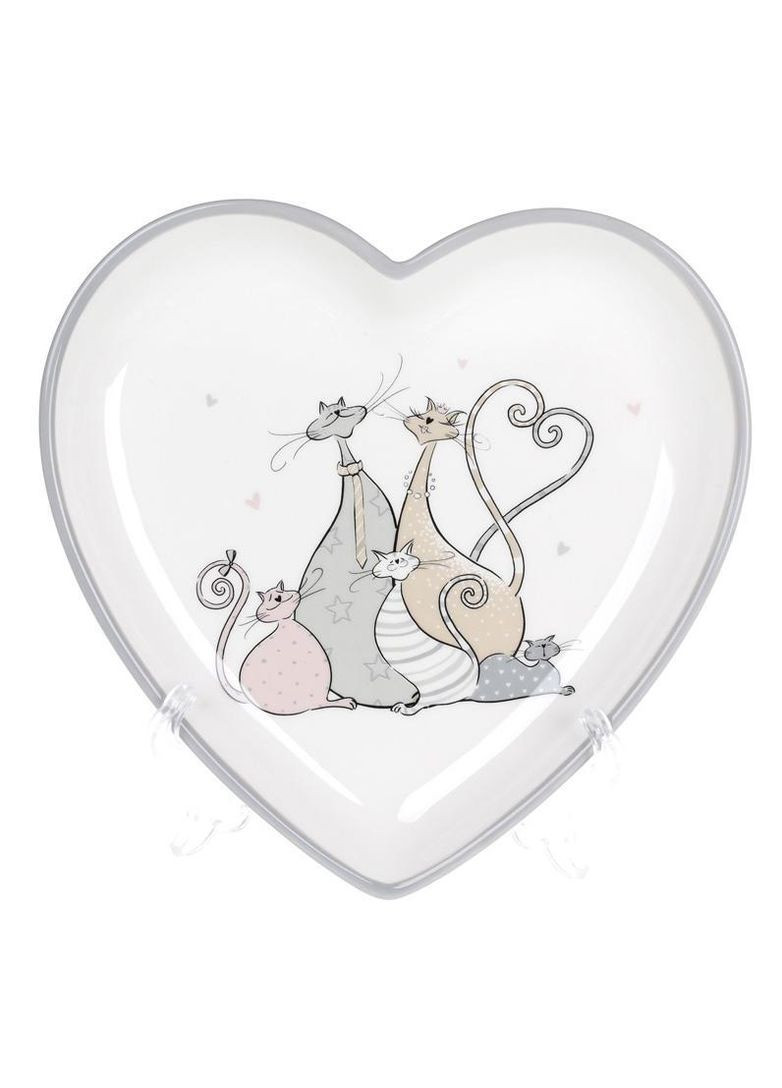 Блюдо керамическое "Дружная Семейка" Сердце 20.2х20.2х3см Bona (330020230)