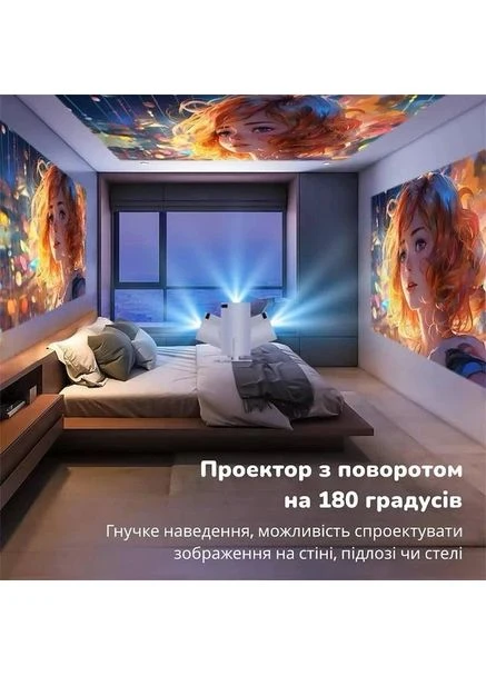 Смарт Проектор HY300 PRO 4K Android 11 HD BT5.0 Dual Wi-Fi Домашній кінотеатр Gray Magcubic (387865504)