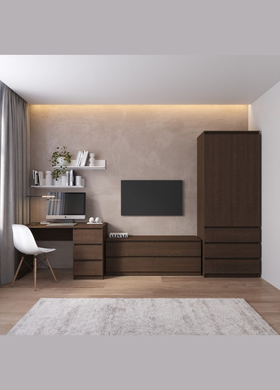 Комплект мебели в гостиную, шкаф R-9 тумба R-6 стол R-1 полки М-22 VAYS (372655888)