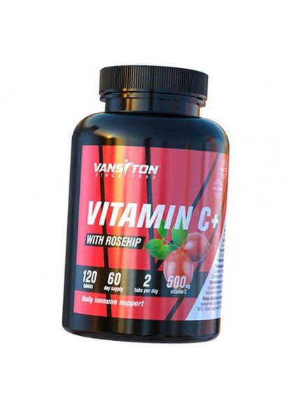 Вітамін С з Шипшиною, Vitamin C with Rose Hip, Ванситон 120таб (36173008) Vansiton (315783192)