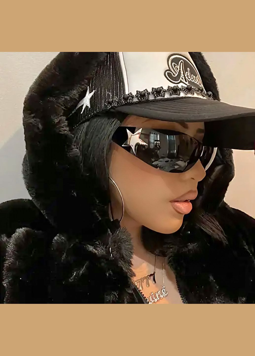 Спортивні трендові сонцезахисні окуляри із зіркою Y2K стильні модні хіп-хоп стиль CHI (301510627)