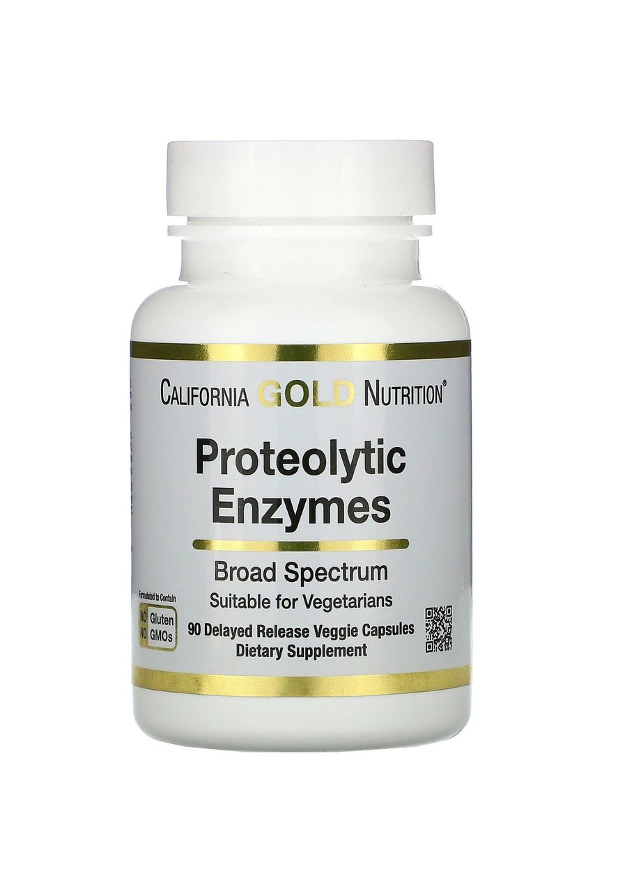 Протеолитические ферменты широкого спектра Proteolytic Enzymes энзимы 90 капсул California Gold Nutrition (266342028)
