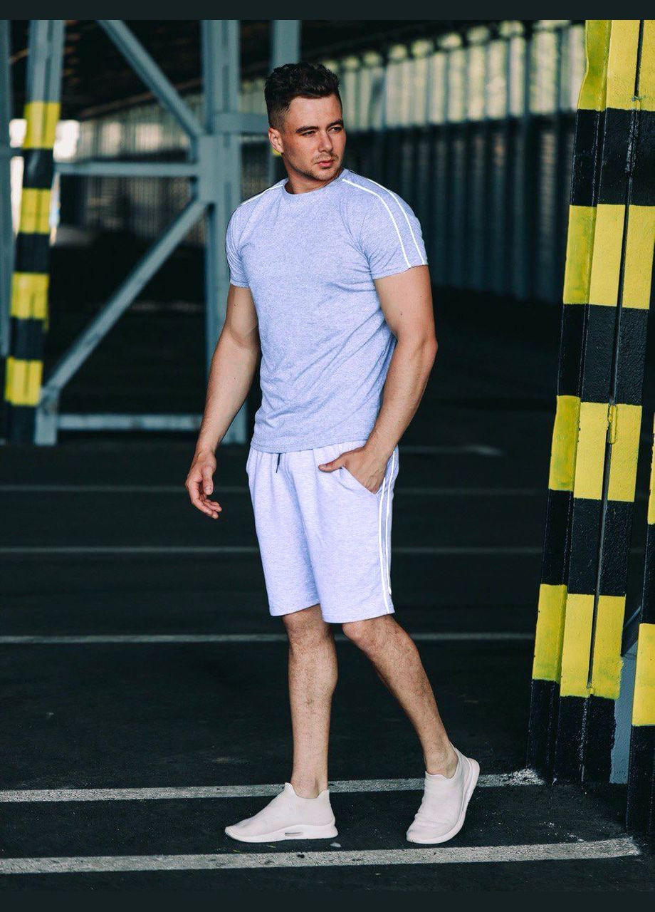 Серая футболка базовая с кантом No Brand футболка