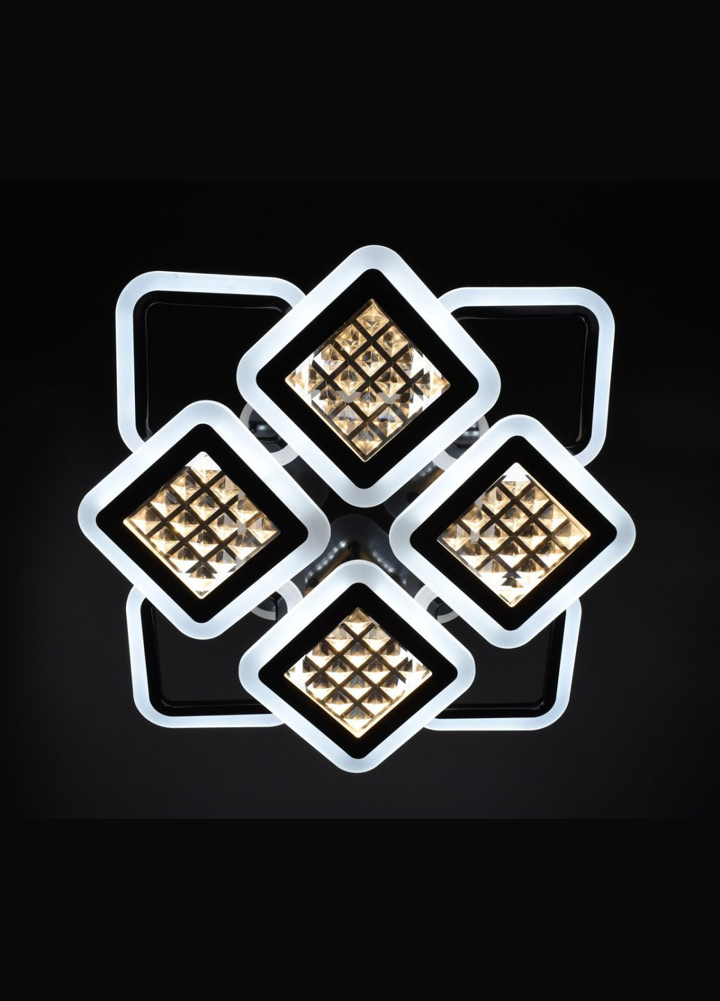 Люстра светодиодная потолочная LED светильник для квартиры на потолок лэд с пультом 26122 Черный 11х54х62 см. Sunnysky (364490843)