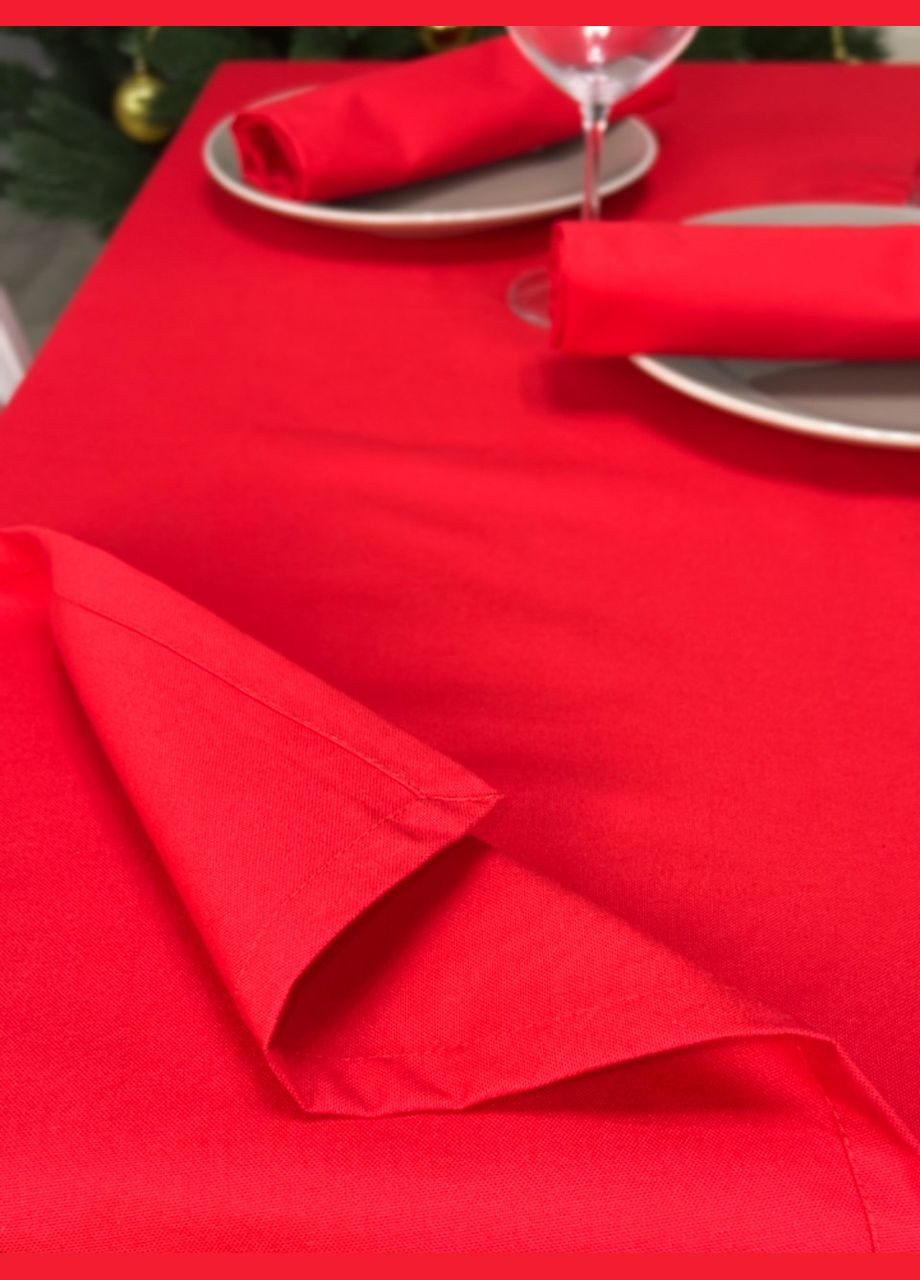 Водоотталкивающая Скатерть новогодняя " однотон" 110х110 см (+ 4 салфетки 30х40) No Brand (317275535)