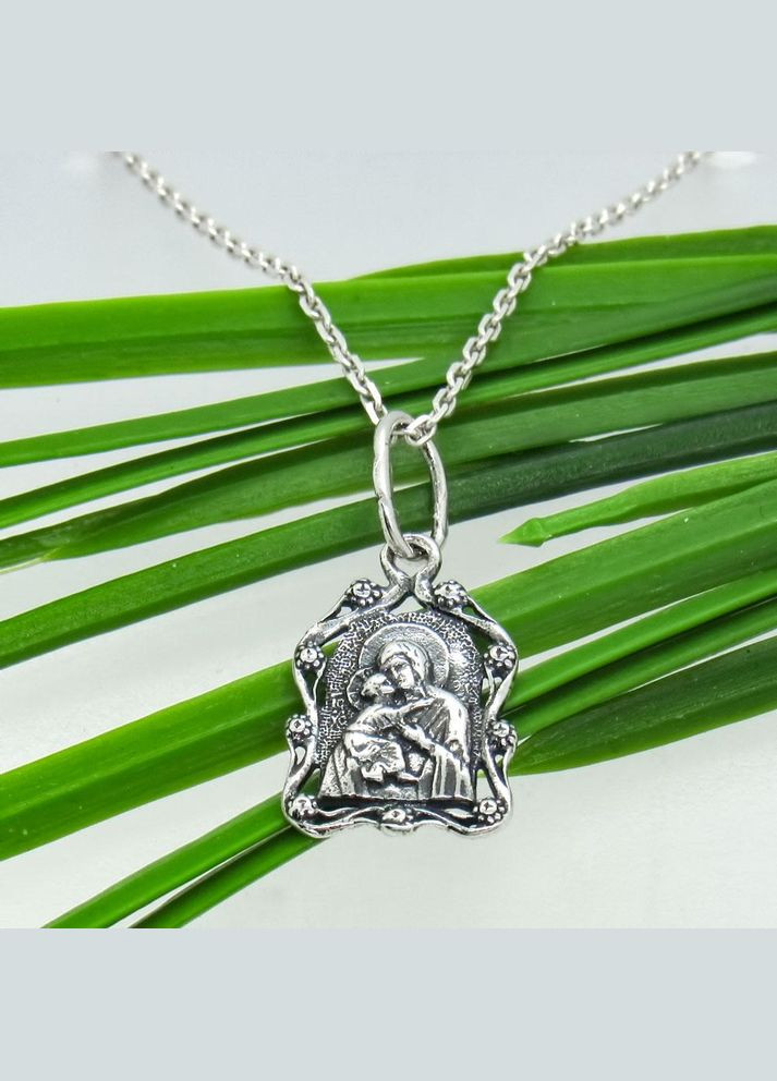 Срібна ладанка "Володимирська ікона Божої Матері 3" No Brand (350667168)