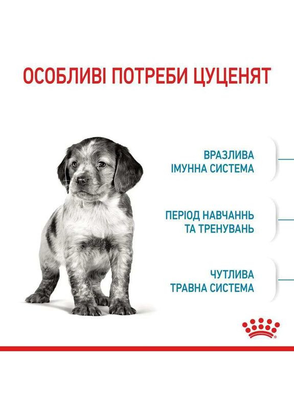 Сухой корм для щенков собак средних пород Medium Puppy до 12 месяцев 1 кг Royal Canin (280901504)