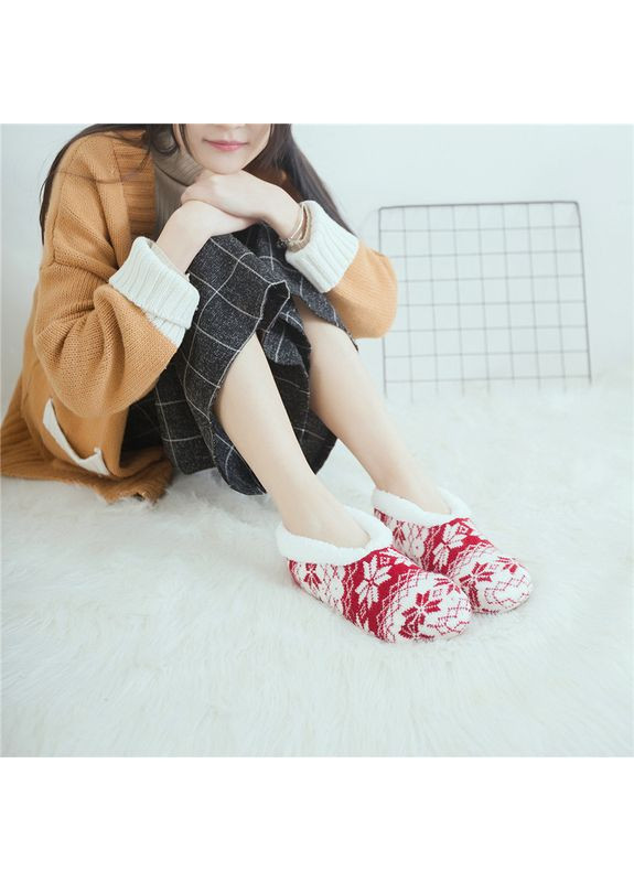 Комбіновані теплі тапочки-шкарпетки зі стоперами новорічні новорічні (362135705)