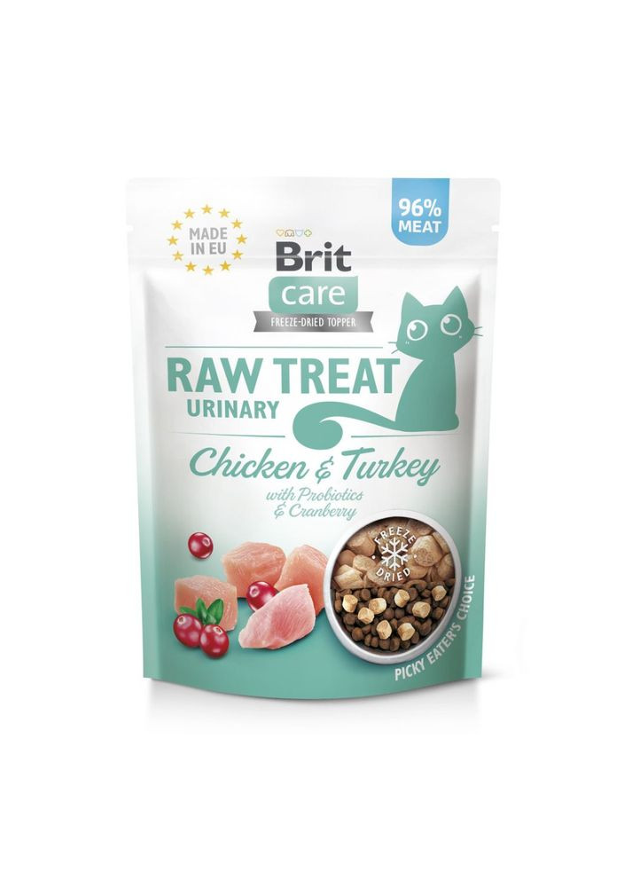 Лакомство для кошек Brit Raw Treat Urinary Freeze-dried с курицей и индейкой, 40 г Brit Care (355255334)