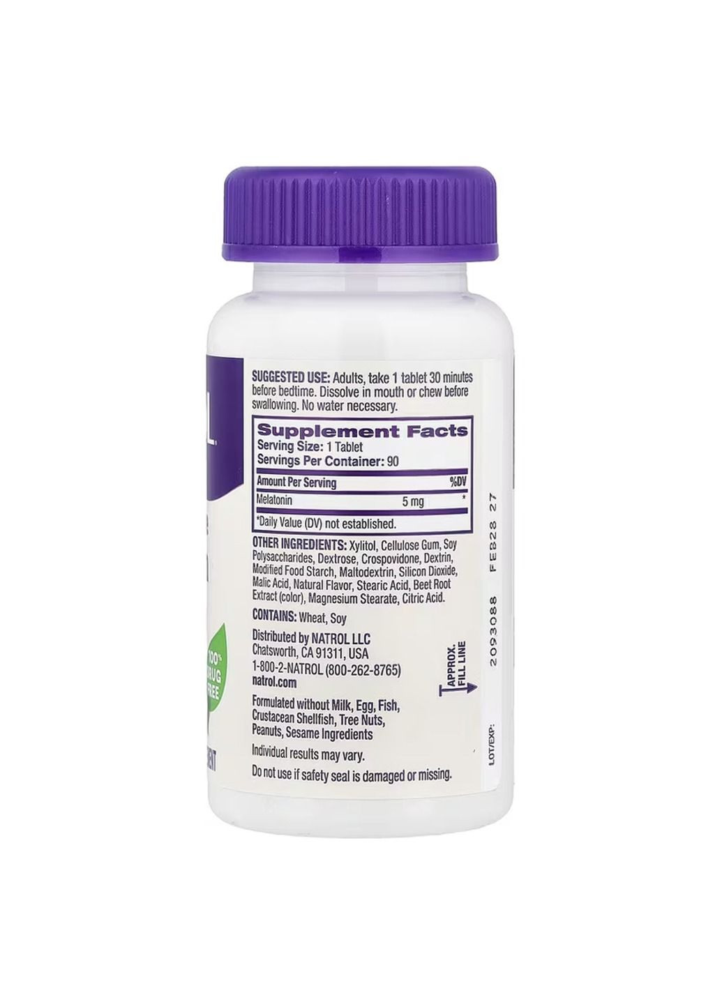 Мелатонин Melatonin 5mg - 90 tabs Natrol (364201380)