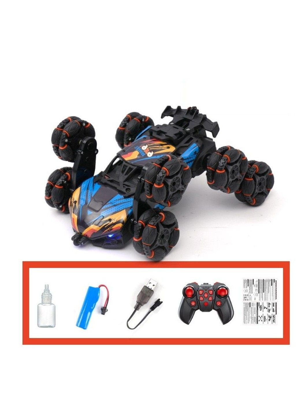 Игрушечная трюковая восьмиколесная машинка вездеход на радиоуправлении No Brand (331172822)